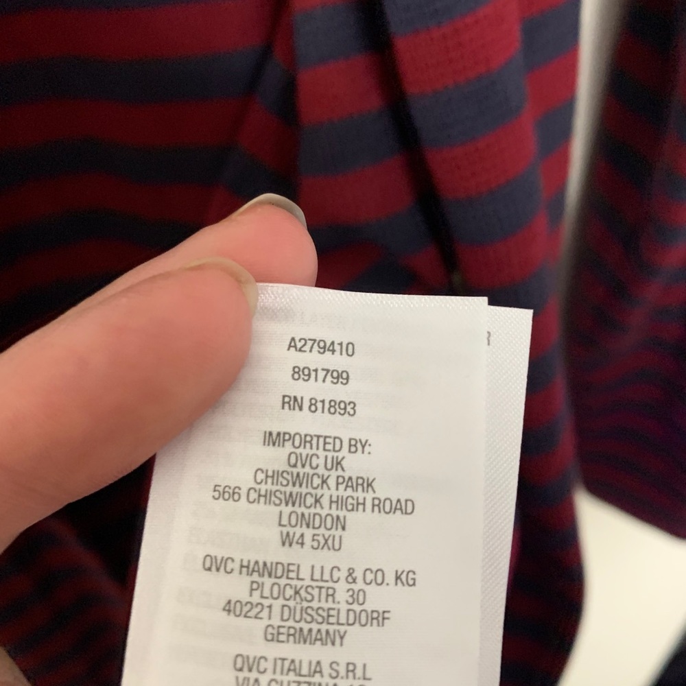 LOGO Lori Goldstein Striped Cardigan Lace Hem - Picture 5 of 5